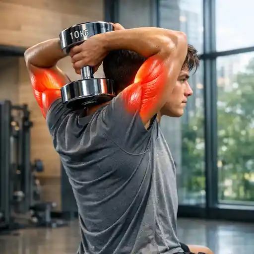 Extension triceps overhead haltere